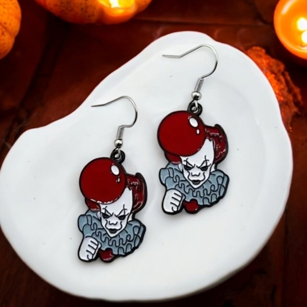 Pennywise Clown Women's‎ Halloween Spooky Fashion Earrings